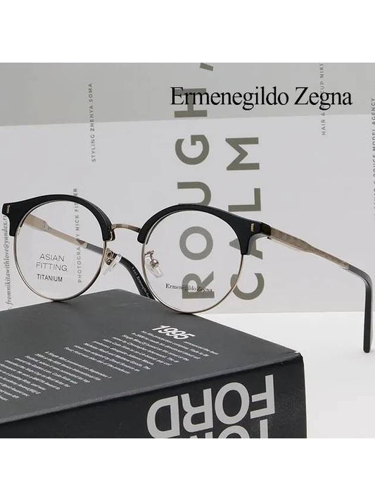 Zegna glasses frame EZ5111D 055 retro gold frame semihorned titanium - ERMENEGILDO ZEGNA - BALAAN 2