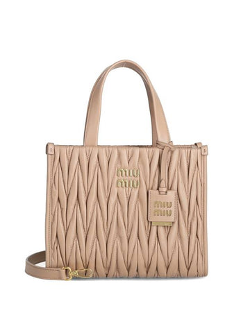 Materasse Nappa Leather Tote Bag Beige - MIU MIU - BALAAN 1