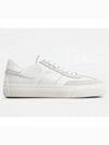 Round Toe Leather Low Top Sneakers White - TOD'S - BALAAN 3