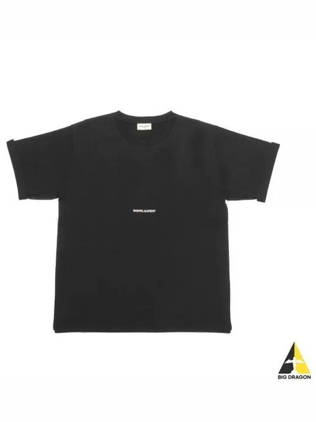 Rive Gauche Short Sleeve T-Shirt Black - SAINT LAURENT - BALAAN 2