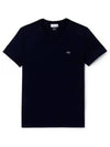 Men's Logo V-Neck Short Sleeve T-shirt Navy - LACOSTE - BALAAN 2