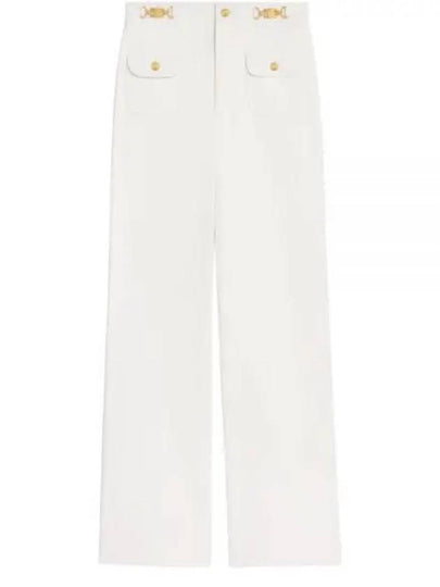 Gourmettes Cotton Straight Pants White - CELINE - BALAAN 2