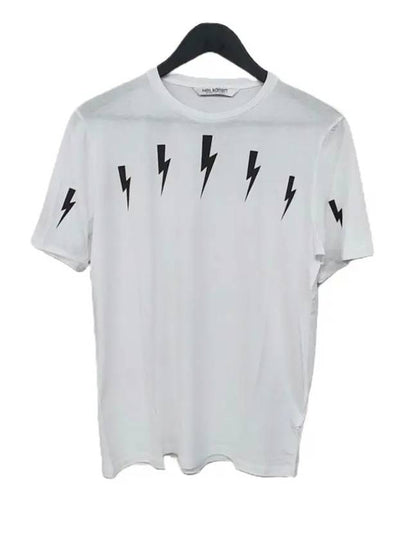 Thunder Short Sleeve T-Shirt White - NEIL BARRETT - BALAAN 2