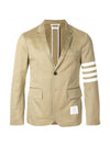 4 Bar Armband Cotton Blazer Jacket Camel - THOM BROWNE - BALAAN 1