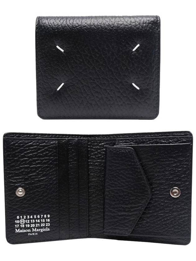 Stitch Leather Compact Half Wallet Black - MAISON MARGIELA - BALAAN 2