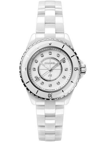 J12 Watch 33MM Robust White Ceramic and Steel Diamond Indicator H570 - CHANEL - BALAAN 1