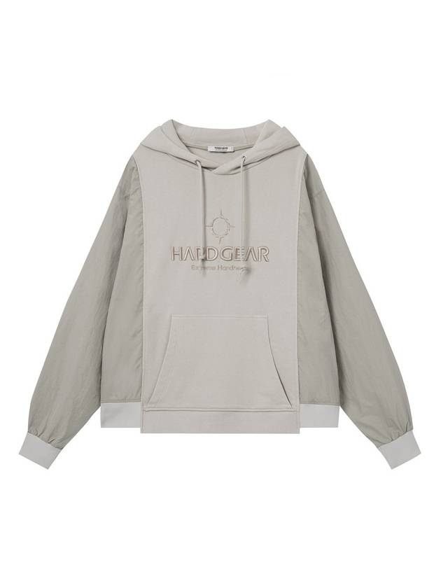 Block Nylon Hoodie Beige - HARDGEAR APPAREL - BALAAN 1