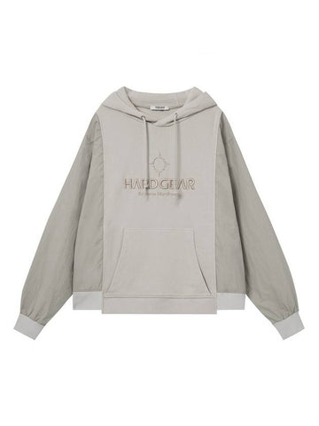 Block Nylon Hoodie Beige - HARDGEAR APPAREL - BALAAN 1