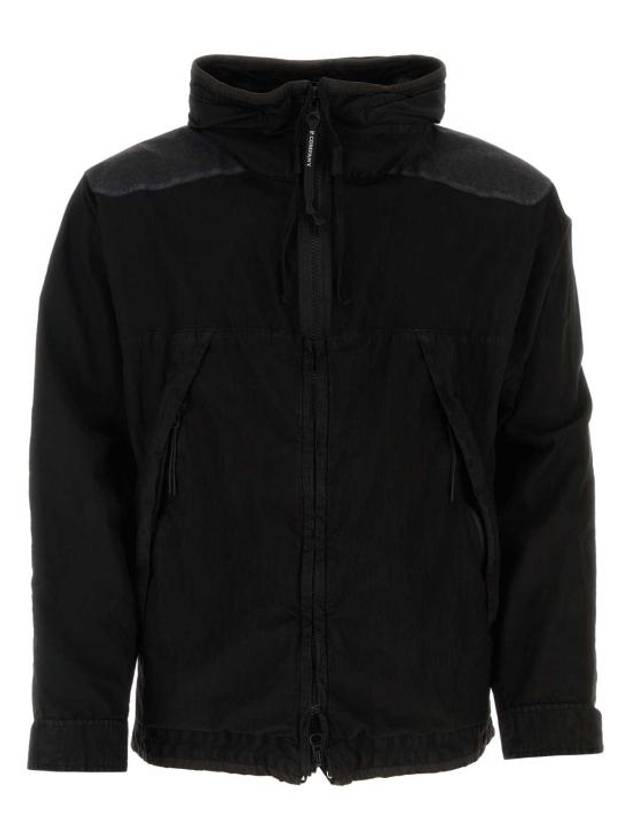 50 Fili Gum Mixed Goggle Hooded Jacket Black - CP COMPANY - BALAAN 1