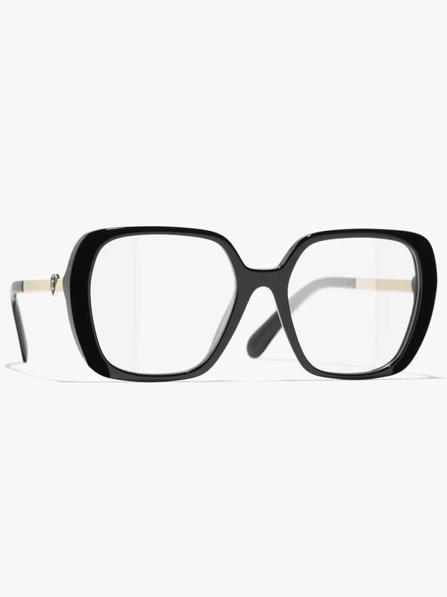 Eyewear Small Heart Oversized Square Eyeglasses Black - CHANEL - BALAAN 2