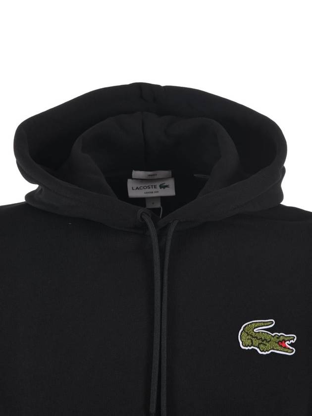 Loose Fit Hoodie Black - LACOSTE - BALAAN 5