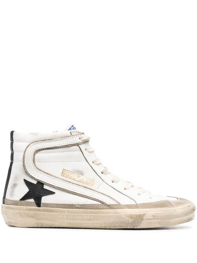 Star Slide High Top Sneakers White - GOLDEN GOOSE - BALAAN.