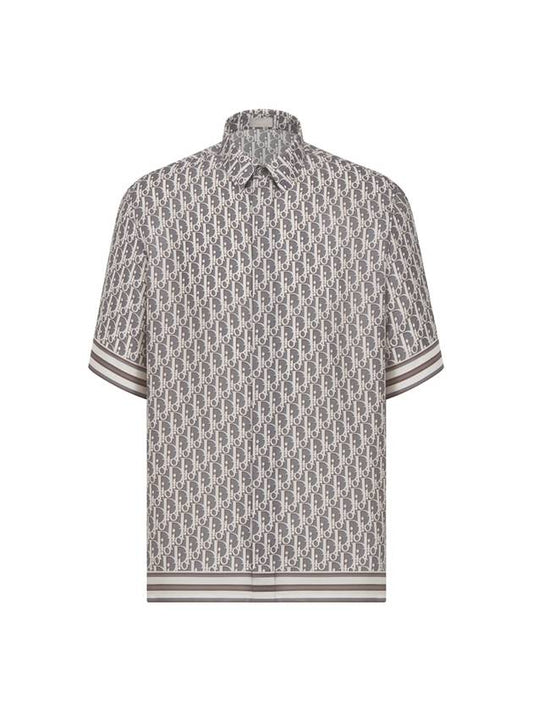 Oblique Short Sleeve Shirt Grey - DIOR - BALAAN 1