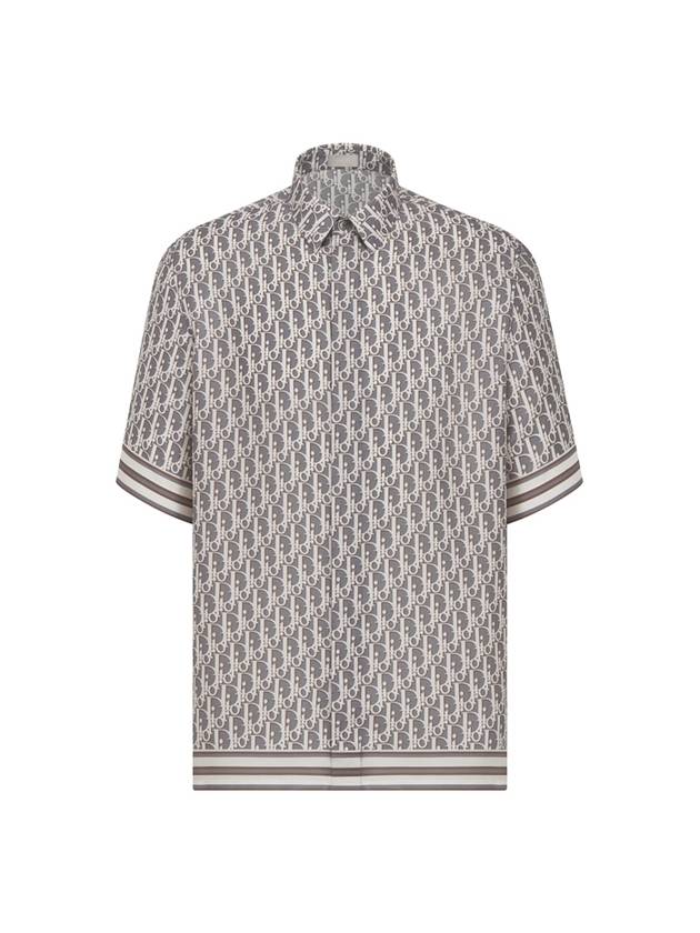 Oblique Short Sleeve Shirt Grey - DIOR - BALAAN 1