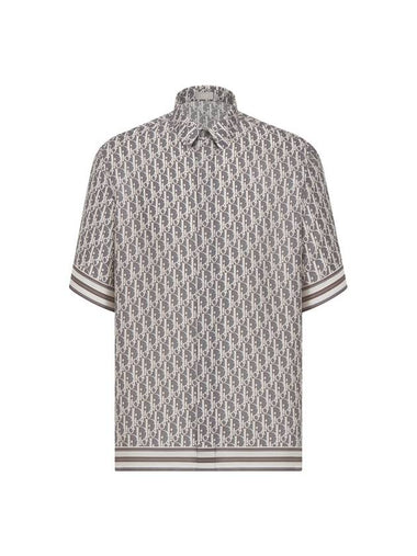 Oblique Short Sleeve Shirt Grey - DIOR - BALAAN 1