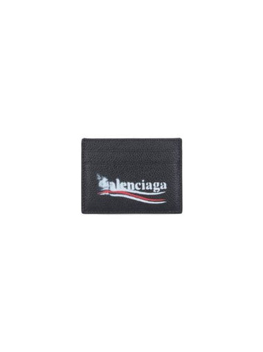 Logo Printing Leather Card Wallet Black - BALENCIAGA - BALAAN 1