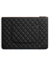 Women s Classic Caviar Large Clutch Black Gold A82552 - CHANEL - BALAAN 3