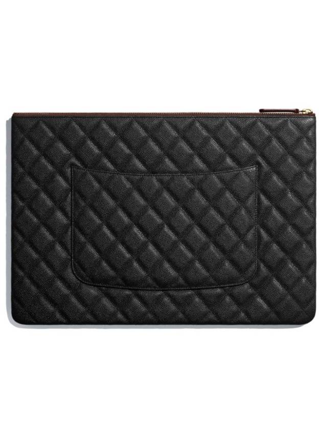 Women s Classic Caviar Large Clutch Black Gold A82552 - CHANEL - BALAAN 3