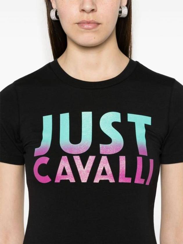 Just Cavalli Women s Big Logo Short Sleeve T Shirt 76PAHE12CJ112 899 BPG - JUST CAVALLI - BALAAN 5