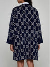 GG Reversible Wool Cardigan Navy - GUCCI - BALAAN 4