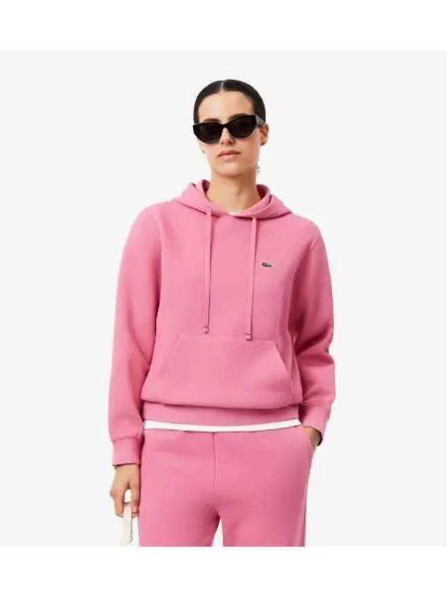 Women s Double Face Pique Hooded Sweatshirt Pink - LACOSTE - BALAAN 1