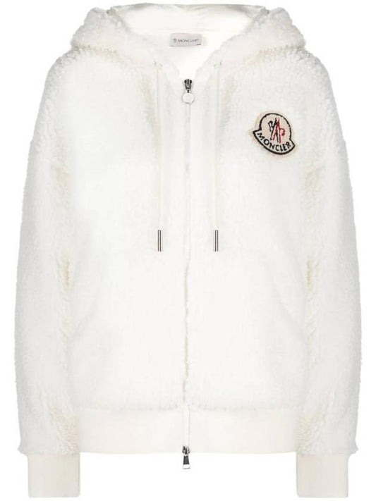 Women's Teddy Hooded Zip-Up White - MONCLER - BALAAN 1