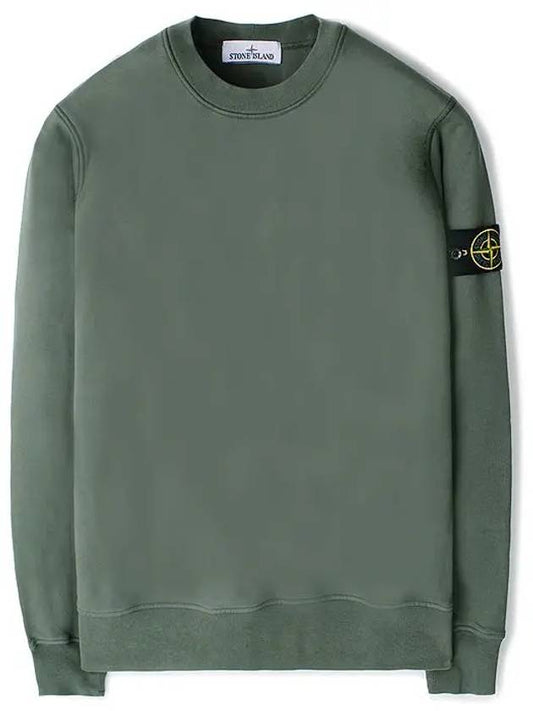 Wappen Patch Garment Dyed Sweatshirt Musk Green - STONE ISLAND - BALAAN 2