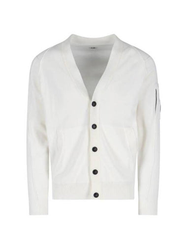 Lens Cotton Cardigan White - CP COMPANY - BALAAN 1