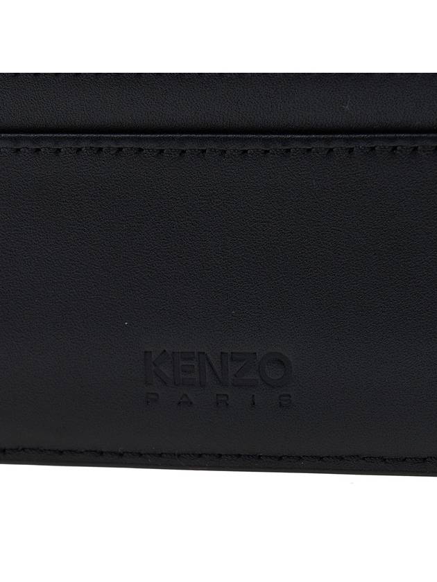 Logo Patch Leather Card Wallet Black - KENZO - BALAAN 8