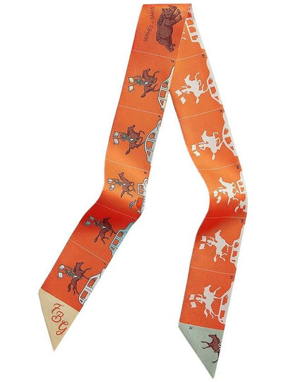 Parade Twilly Silk Scarf Corail Vert Amande - HERMES - BALAAN 2