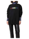 Crystal Logo Crew Neck Sweatshirt Black - VETEMENTS - BALAAN 6