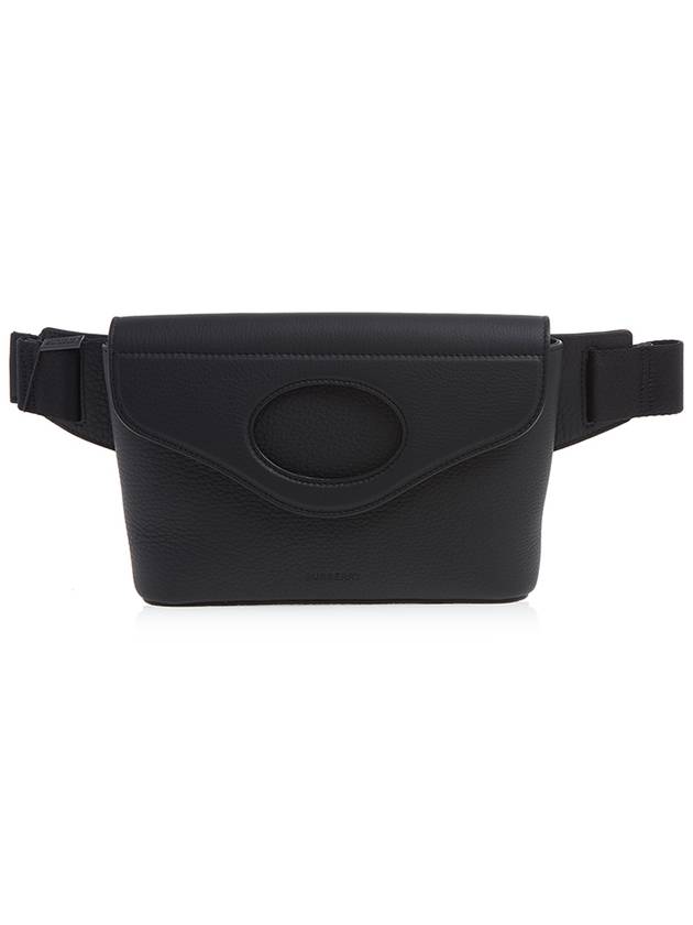 Pocket Grainy Leather Belt Bag Black - BURBERRY - BALAAN.