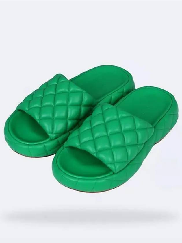 Quilted Padded Slippers Green - BOTTEGA VENETA - BALAAN 5