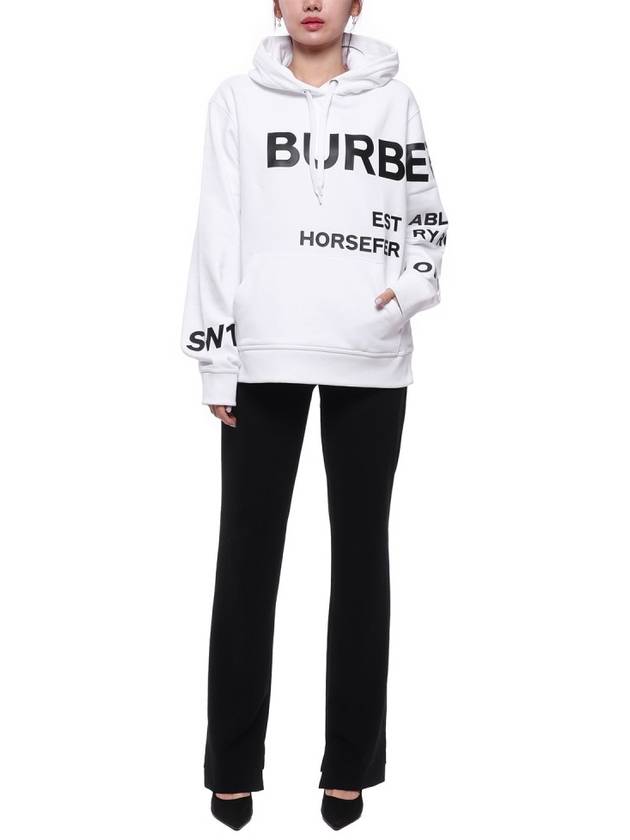 Horseferry Print Hooded Top White - BURBERRY - BALAAN 4