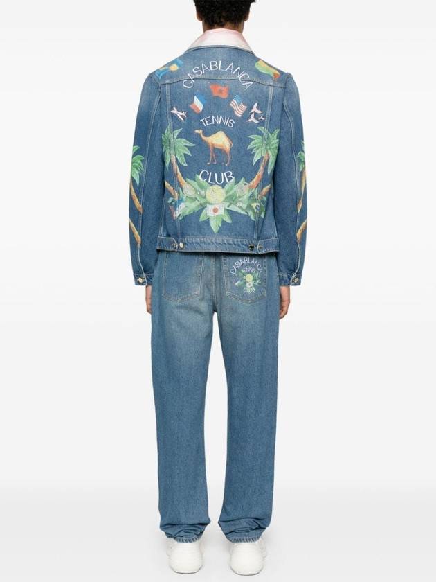 CASABLANCA PRINTED AND EMBROIDERED DENIM JEANS - CASABLANCA - BALAAN 2