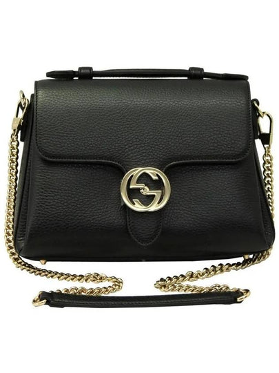 GG Interlocking Chain Small Top Handle Shoulder Bag Black - GUCCI - BALAAN 2