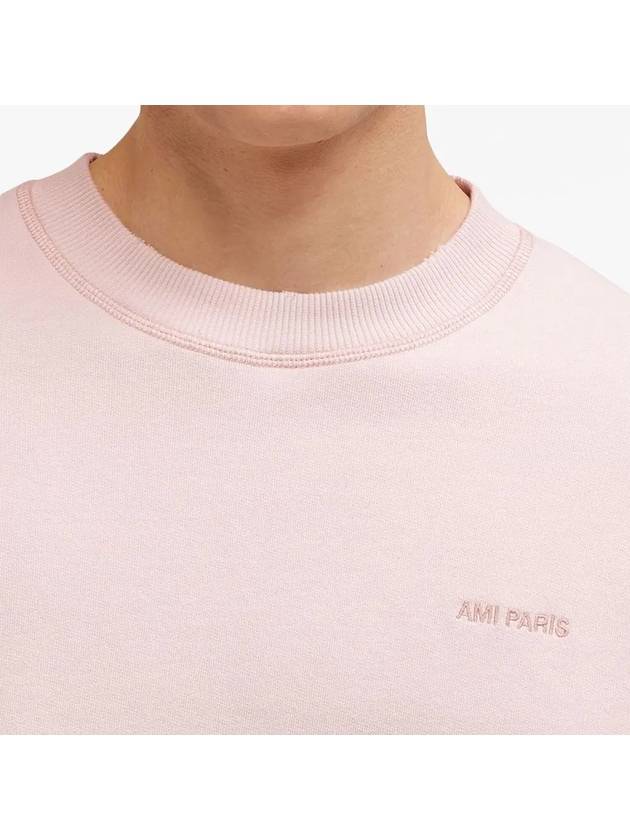 Embroided Logo Sweatshirt Pink - AMI - BALAAN 5