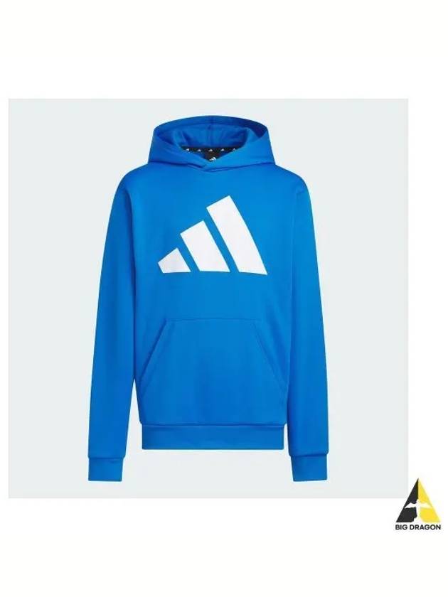 adidas KIDS Train Essential AeroReady Warm Logo Loose Fit Pullover Hoodie IK4649 - ADIDAS - BALAAN 1