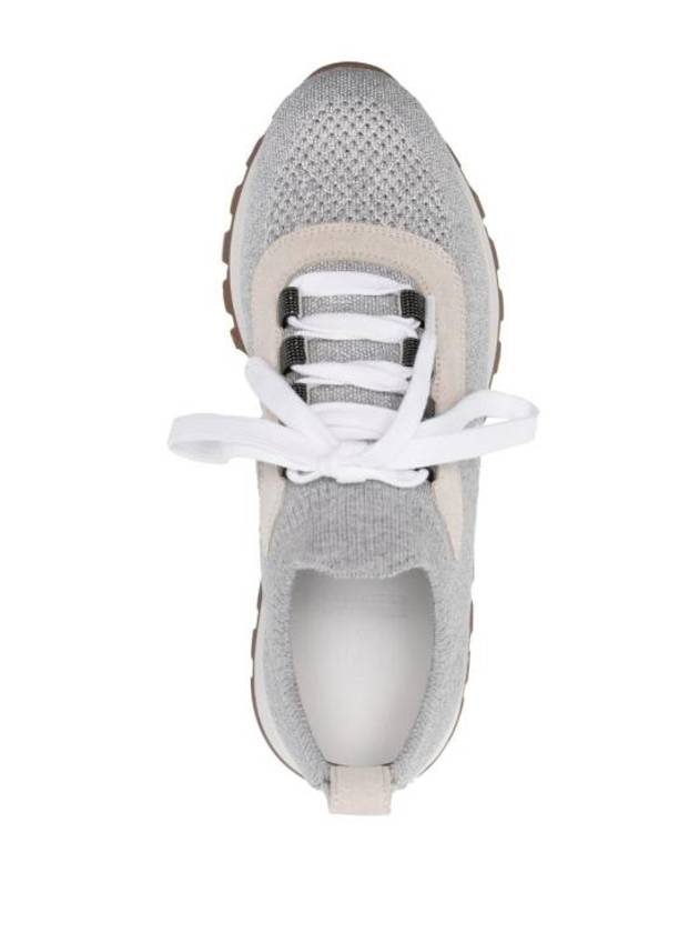 Women's Monilli Knit Low Top Sneakers Grey - BRUNELLO CUCINELLI - BALAAN 5