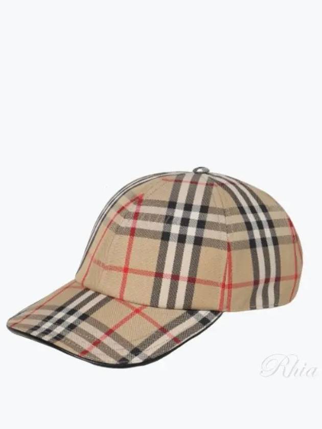 Check Cotton Ball Cap Beige - BURBERRY - BALAAN 2