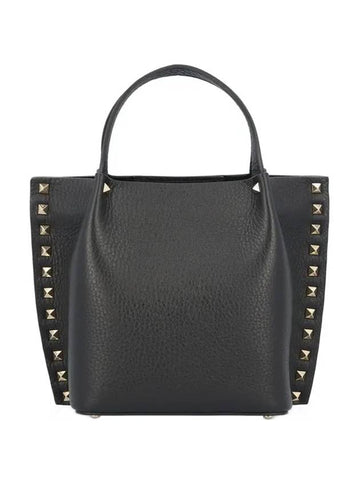 Rockstud Strap Tote Bag Black - VALENTINO - BALAAN 1