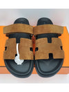 Chypre Suede Goatskin Sandals Brown - HERMES - BALAAN 4