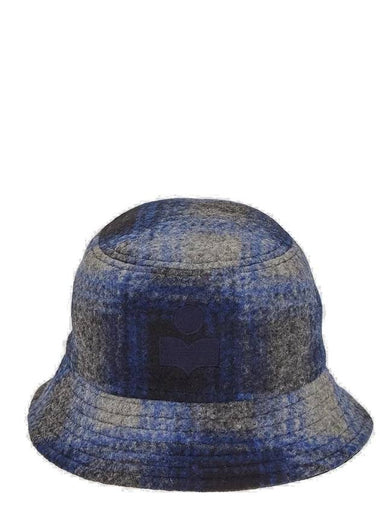 Haley Embroidered Logo Bucket Hat Blue - ISABEL MARANT - BALAAN 1