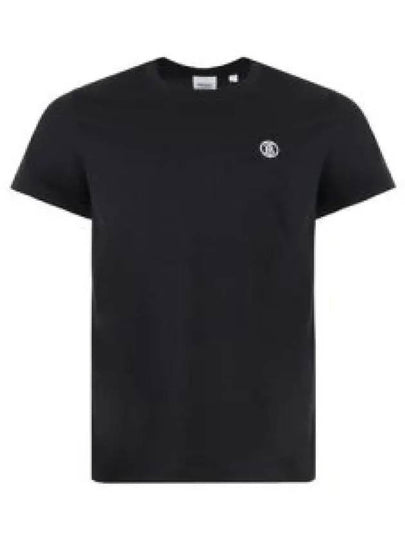 Embroidered Monogram Motif Cotton Short Sleeve T-Shirt Black - BURBERRY - BALAAN 2