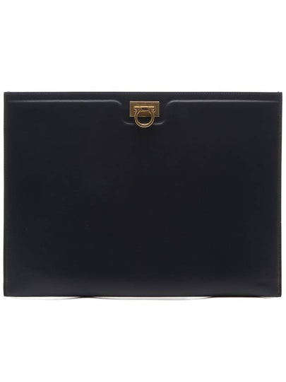 Gancini Clutch Bag Black - SALVATORE FERRAGAMO - BALAAN 2