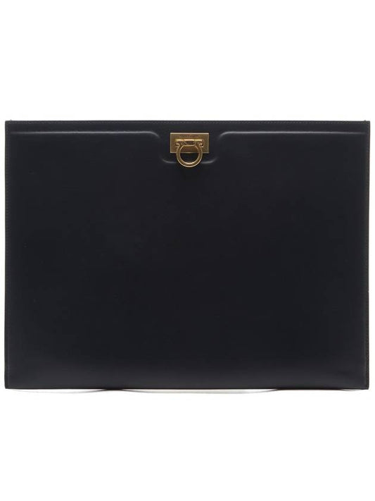 Gancini Clutch Bag Black - SALVATORE FERRAGAMO - BALAAN 2