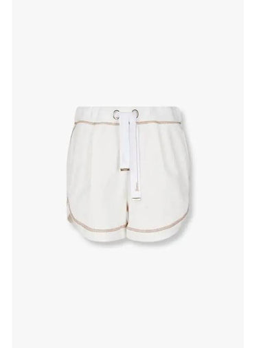 Women s Stitched Cotton Strap Shorts White - HERNO - BALAAN 1