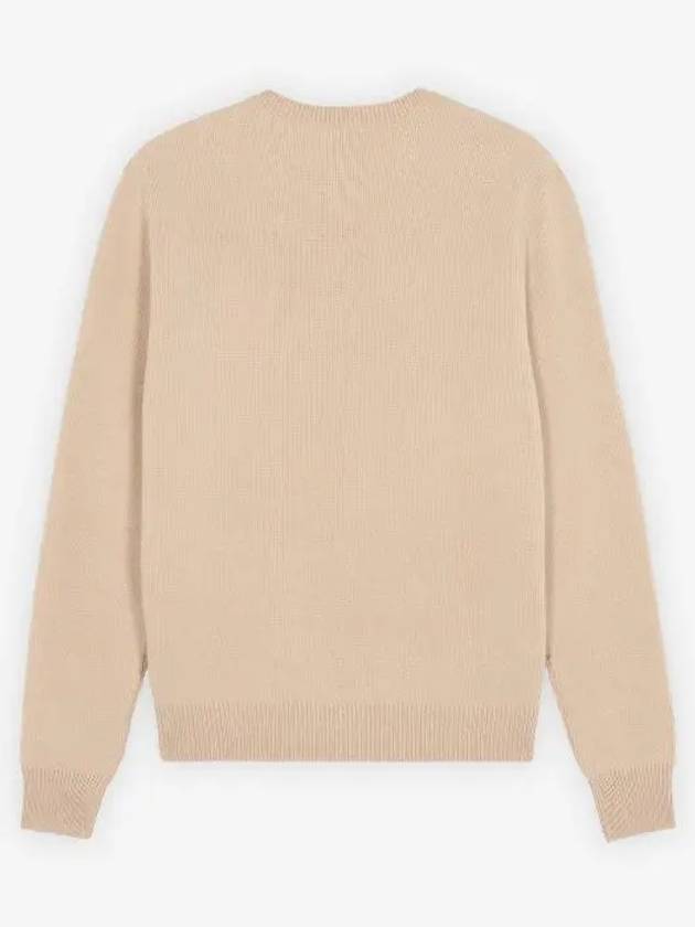 Grey Fox Head Patch Relaxed Wool Knit Top Beige - MAISON KITSUNE - BALAAN 3