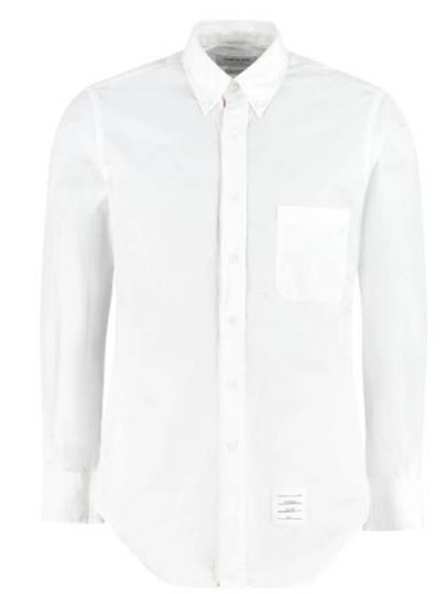 Oxford Grosgrain Placket Cotton Long Sleeve Shirt White - THOM BROWNE - BALAAN 2