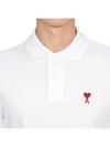 Heart Logo Polo Shirt White - AMI - BALAAN 6